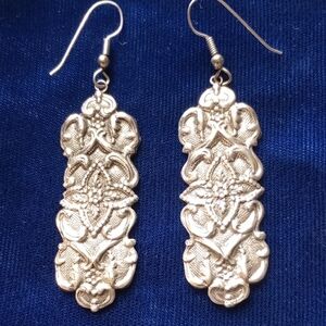 Vintage Art Nouveau-Style Sterling Silver Dangle Earrings